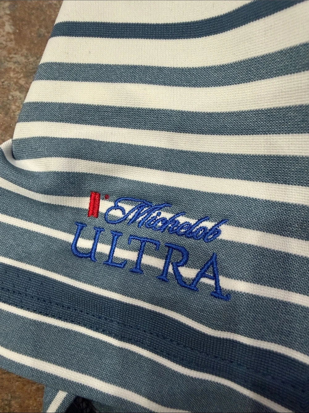 Nike Men's Navy & White Horizontal Stripe Polo